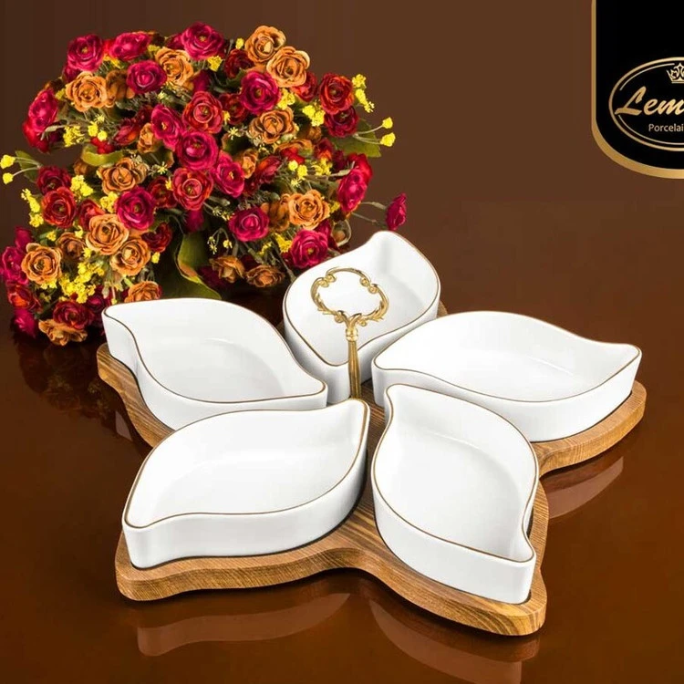 سرویس اردوخوری چینی رویال پنج خانه یک خط برند لمون