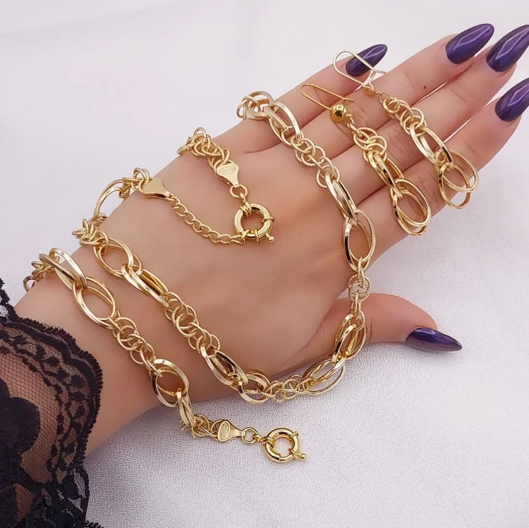 سرویس حلقه‌ای ترکیبی طرح کارتیه برند شین با قفل ملوانی (کالکشن ۳ مدل)
