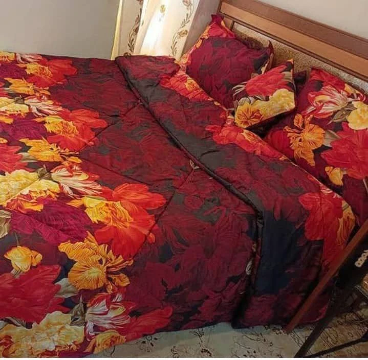 سرویس روتختی میکرو نخ دو رو طرح گلهای آتشی