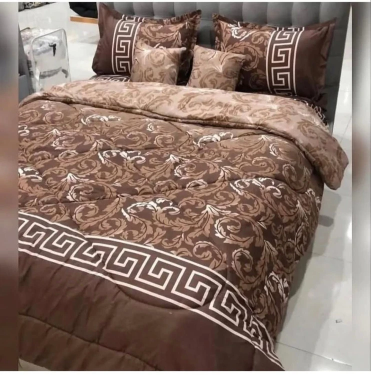 سرویس روتختی میکرو نخ طرح ورساچ قهوه ای
