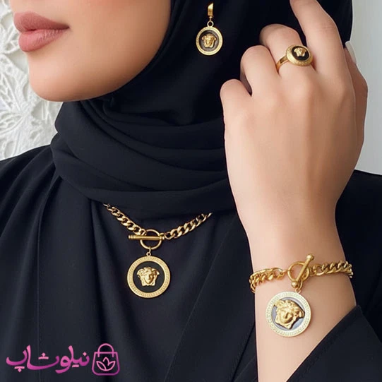 سرویس زنانه ورساچه مشکی استیل کد 950