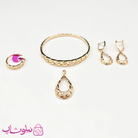 سرویس زنانه ژوپینگ طرح اشکی طلایی کد 9981