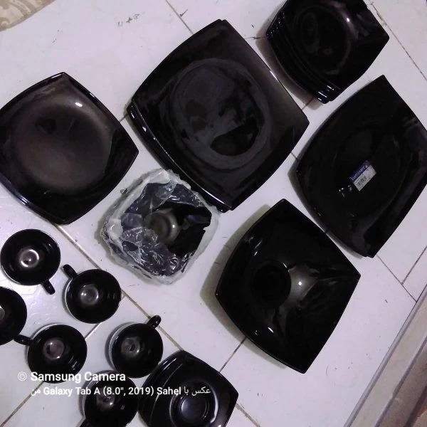 سرویس غذا خوری 45 تیکه رنگ مشکی برند لومینارک آرکوپال اصل فرانسه