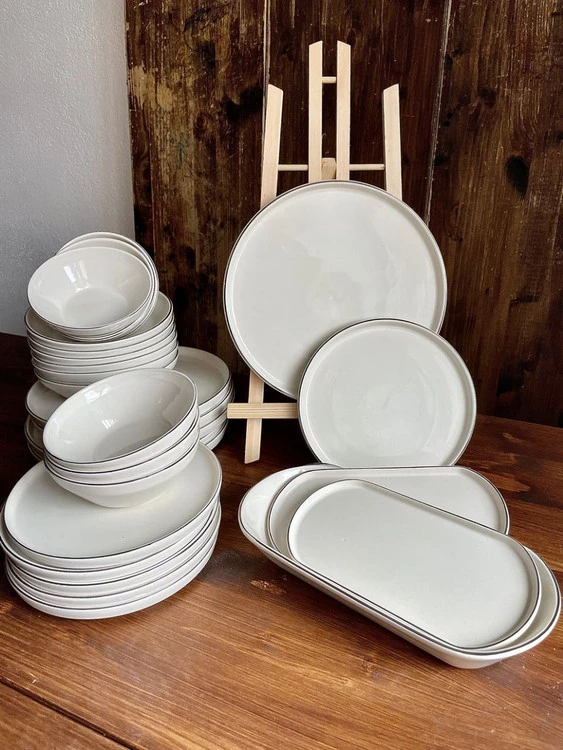 سرویس غذا خوری شش نفره ۲۷ پارچه acar آجار ترکیه مدل milenyum silver