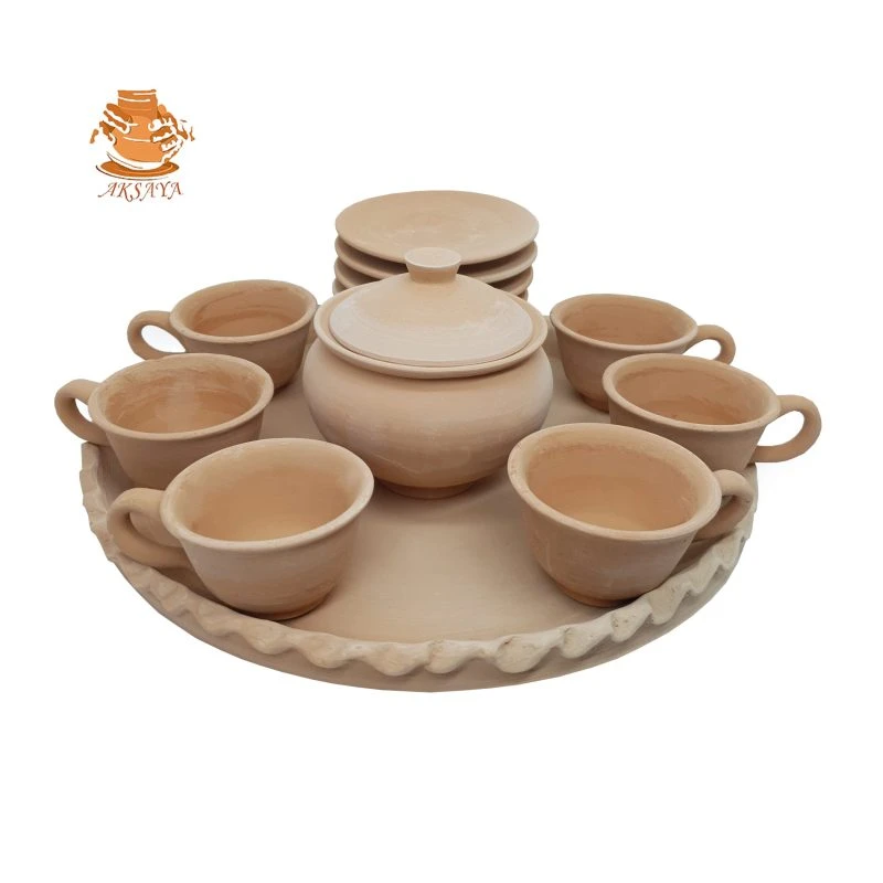 سرویس قهوه خوری سفالی مدل کاپ قهوه ۱۵ پارچه