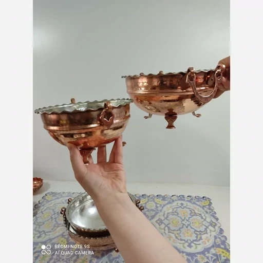 سرویس پذیرایی مسی3 تیکه داخل سفید نانو ارسال رایگان