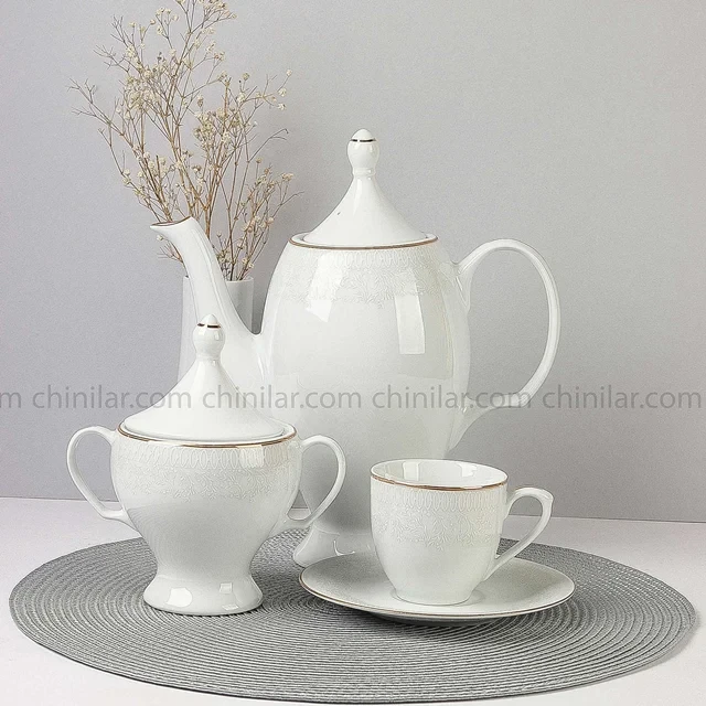 سرویس چای خوری 16 پارچه طوس چینی طرح جاسپر