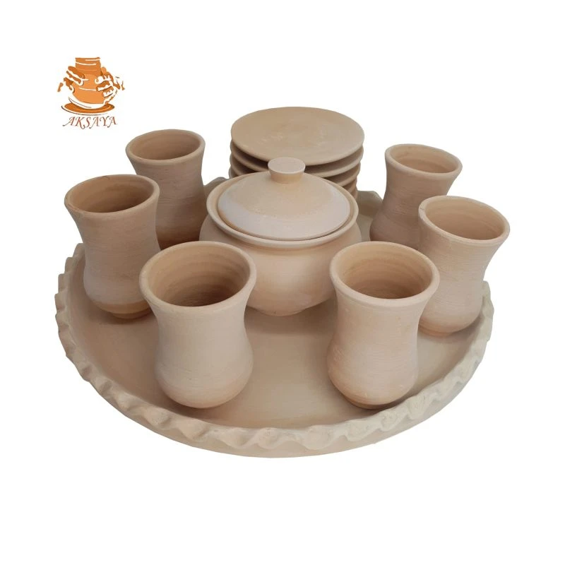 سرویس چای خوری سفالی مدل شاه عباسی ۱۵ پارچه