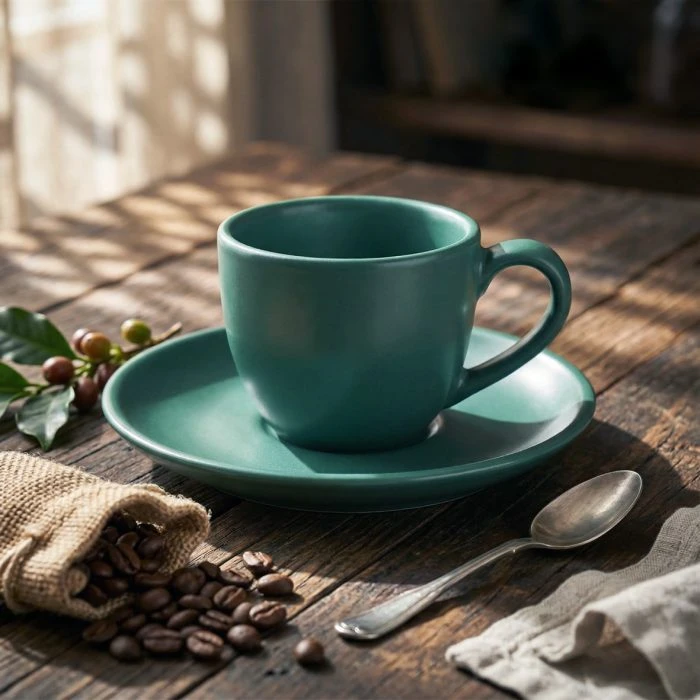 سرویس چینی قهوه خوری 12 پارچه یشمی مات