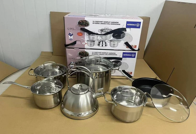سرویس ۱۲ پارچه استیل کف چدن اصل کرکماز