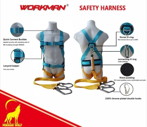 سری جدید هارنس ورکمن اصلی پرشین ولف مدل:Full Body Harness WK JY-63 NICK