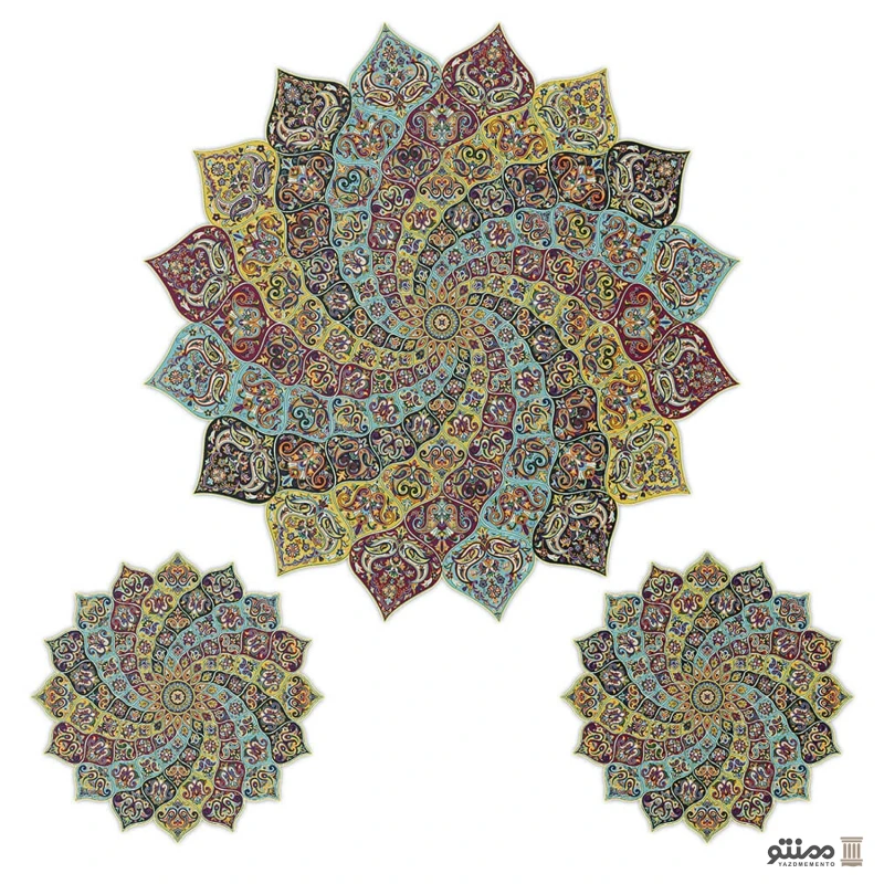 سری سه تکه ترمه طرح آبادیس فیروزه ای