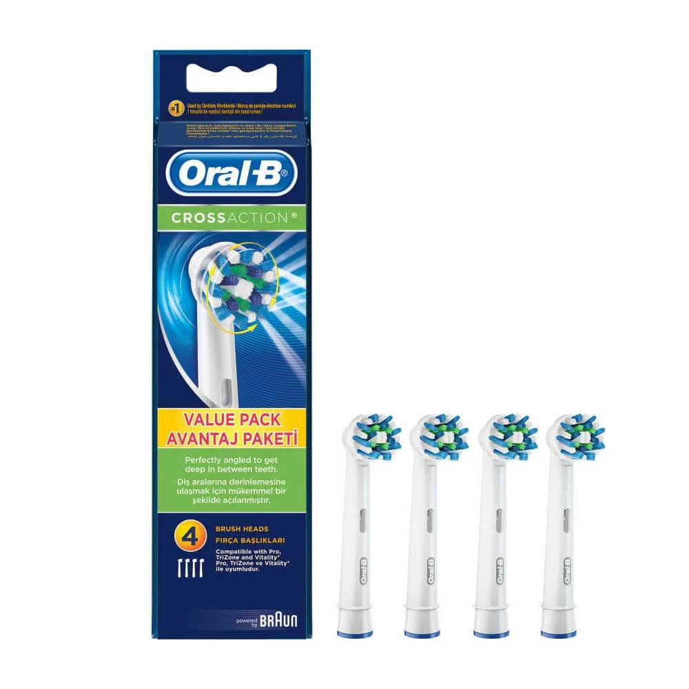 سری یدک مسواک برقی اورال بی Oral-B مدل Cross Action بسته 4 عددی اصل و اورجینال