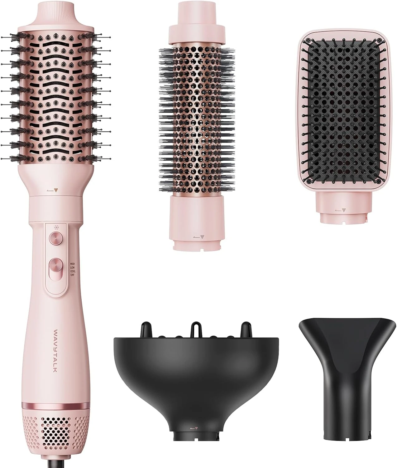 سشوار برس‌دار wavytalk AIR SCULPT مدل 900 وات با برس گرد 60 و 38 میلی‌متری مناسب حجم‌دهی، فر و صافی مو