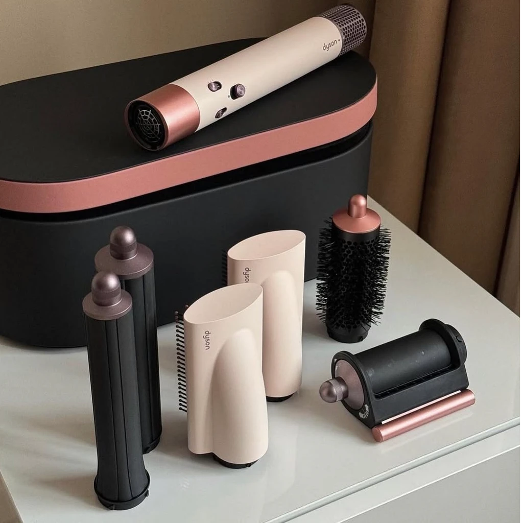 سشوار حرفه ای دایسون مدل airwrap complete long رنگ سرامیک پینک/رزگلد،ceramic pink/rose gold