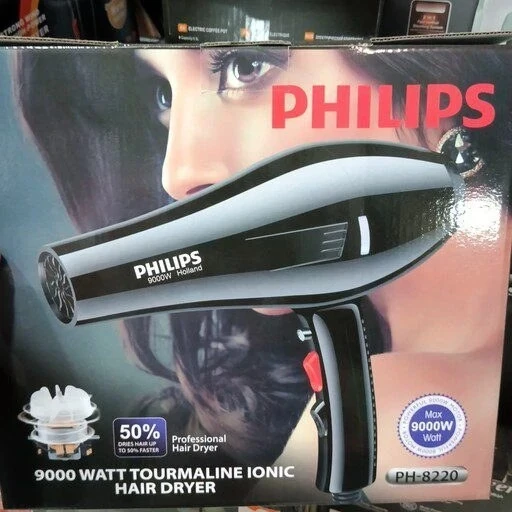 سشوار حرفه‌ای فیلیپس (Philips) مدل PH-8220 با توان ۹۰۰۰ وات و فناوری آیونیک ‌