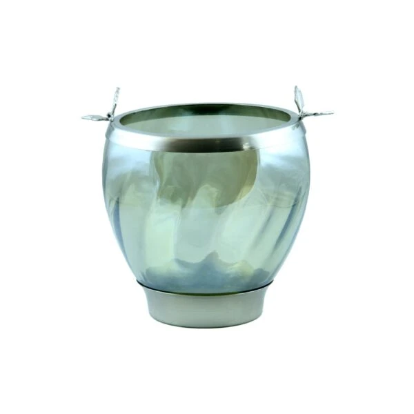 سطل خمره‌ای موجی مدل کریستال نقره‌ای کد N-417-1