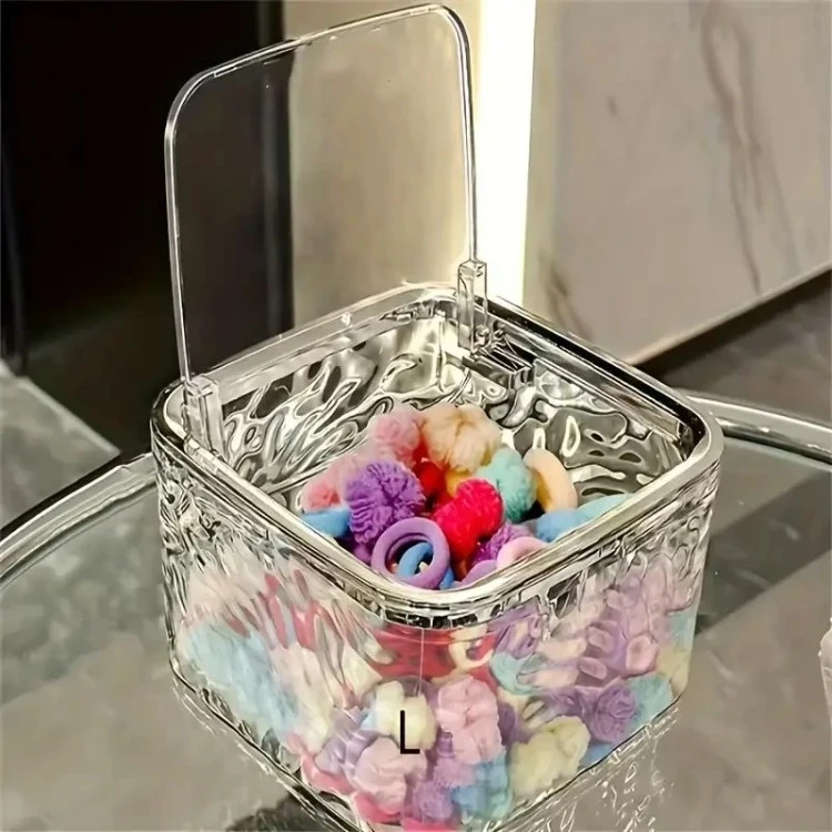 سطل رومیزی مربع دور نقره ای سایز کوچک