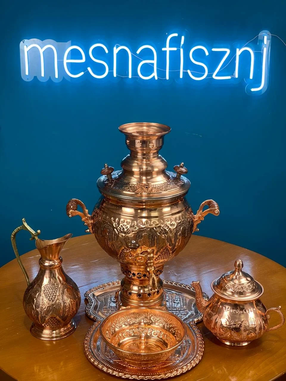 سماور‌مسی ذغالی با سرویس کامل