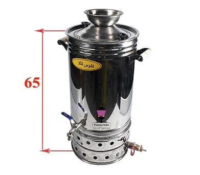 سماور گازی استیل 33 لیتری (شمعک دار)