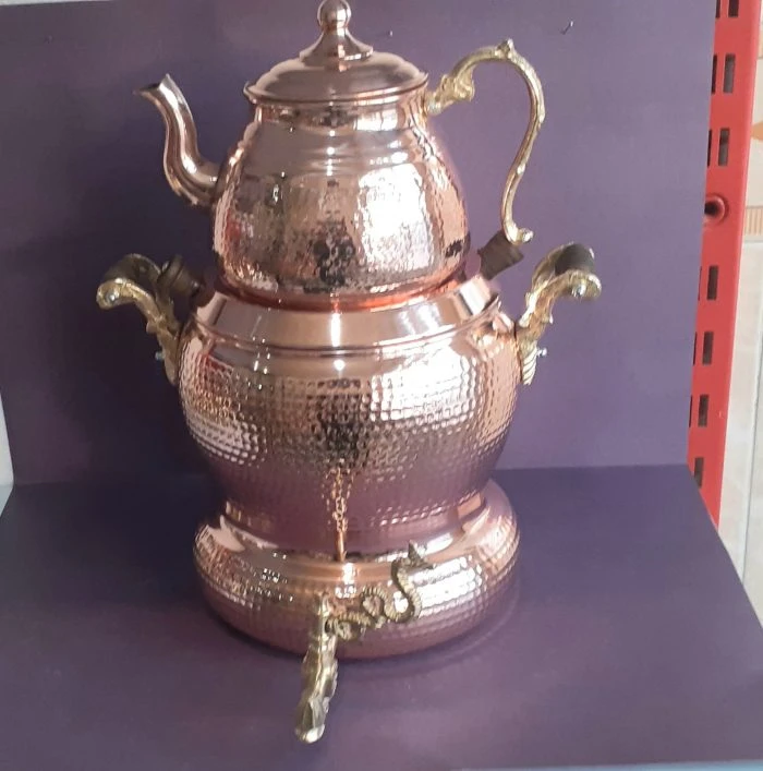 سماورمسی زنجان 6 لیتری روگازی با قوری،نانوارسال رایگان