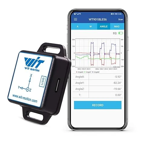 سنسور شتاب‌سنج و زاویه‌سنج بلوتوث WT901BLECL با اپلیکیشن | آمازونیکس