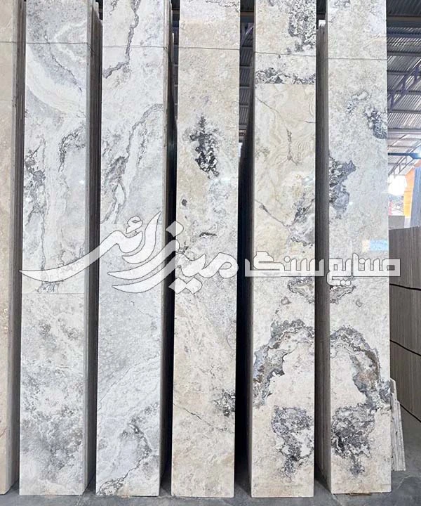 سنگ تراورتن سفید عباس آباد هاله دار کد Ss040919-3