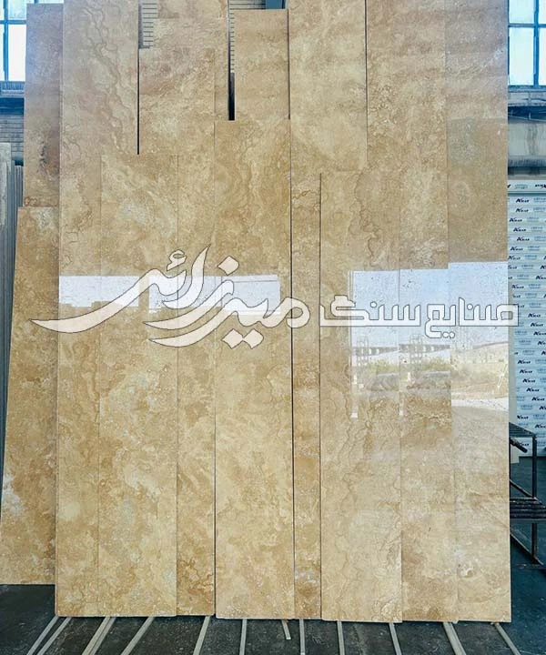 سنگ تراورتن عسلی موج پیچ کد Ss040704-3