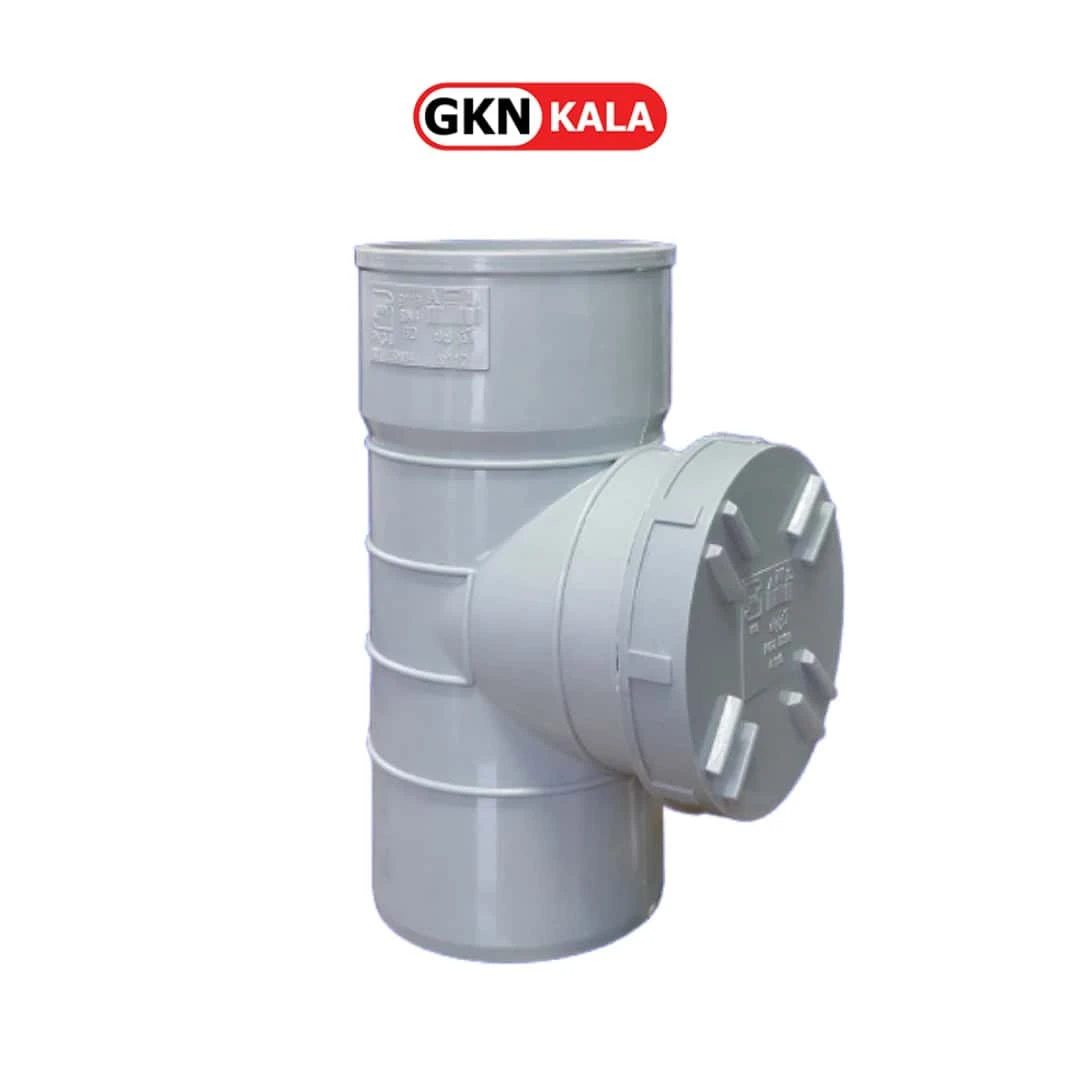 سه راه دریچه بازدید کامل pvc آذرلوله