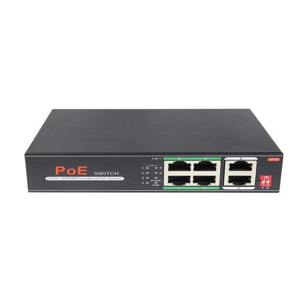 سوئیچ 4 پورت PoE هوشمند مدل H1064PLD – دارای 2 پورت Uplink و قابلیت PoE WatchdogL