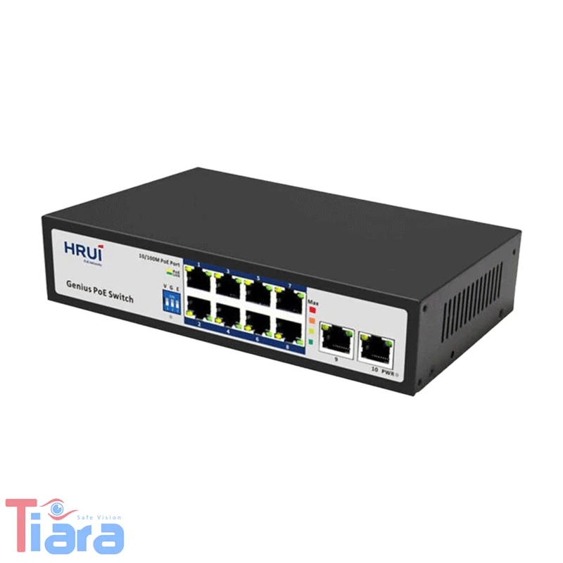 سوئیچ شبکه 10 پورت PoE اچ ار یو ای مدل HRUI HR900-AF-82N