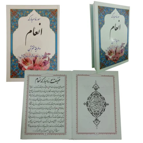 سوره مبارکه انعام قطع وزیری جلد سلفون به انضمام زیارت عاشورا و دعای توسل کد 122502