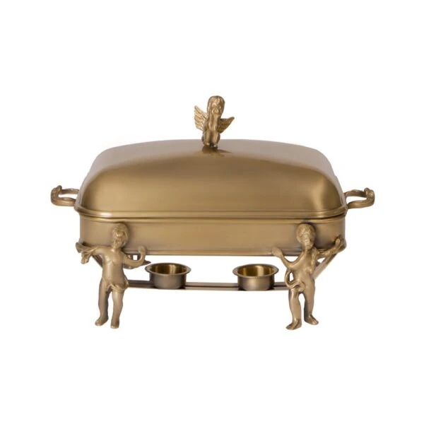 سوفله خوری مستطیل متوسط مدل فرشته برنجی کد 98505-B
