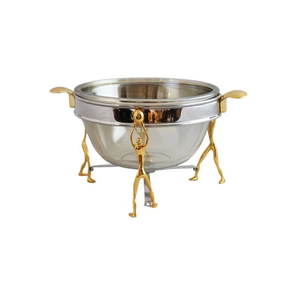 سوفله سالاد خوری استیل برنجی مدل آدمک کد 3006-SG