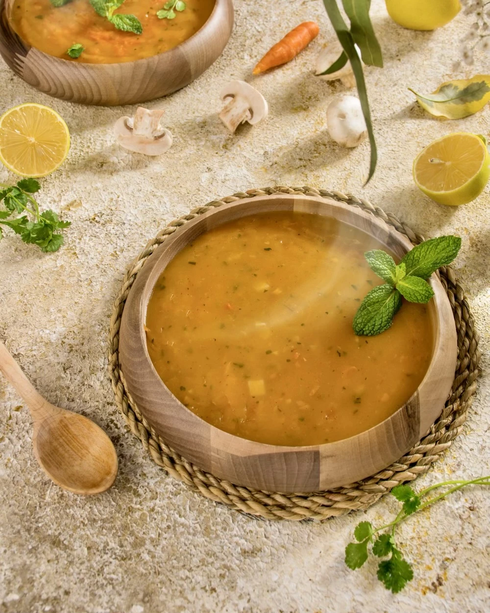 سوپ خوری خمره ای چوبی اماهوم ROUND SOUP BOWL