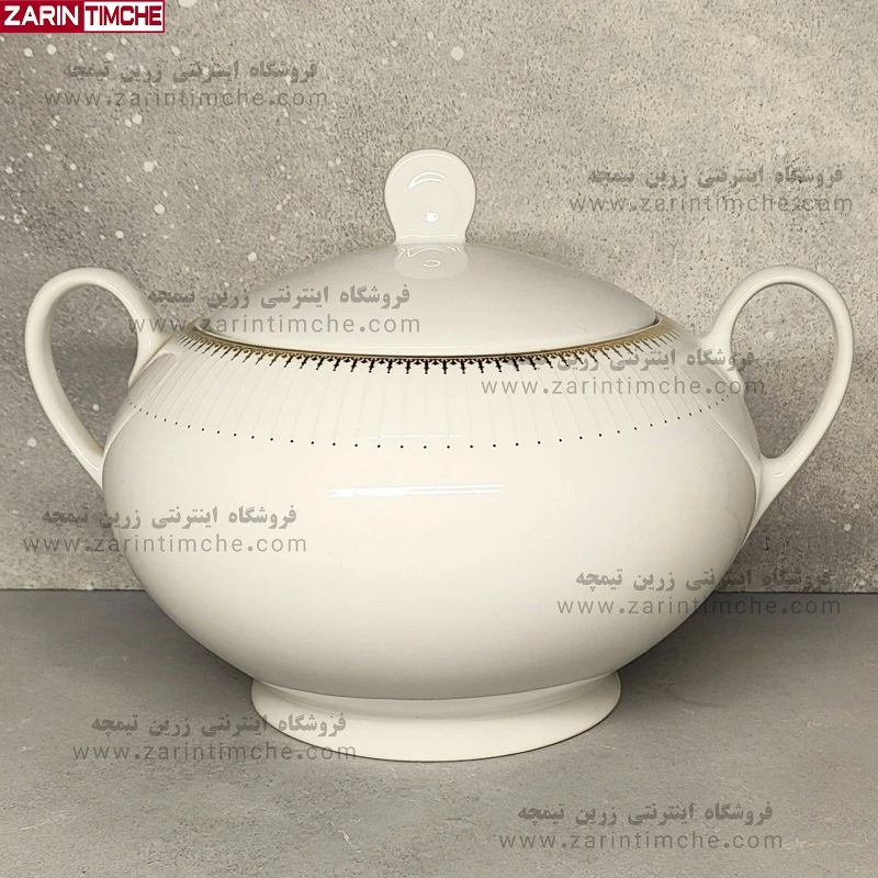 سوپ خوری درب دار چینی زرین مدل سپیدار