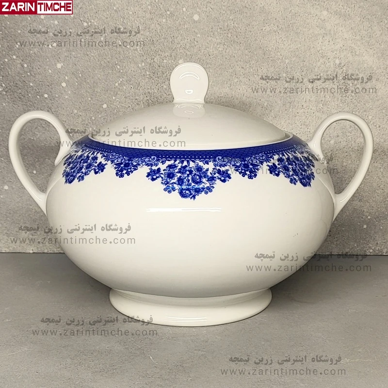 سوپ خوری درب دار چینی زرین مدل فلورانس