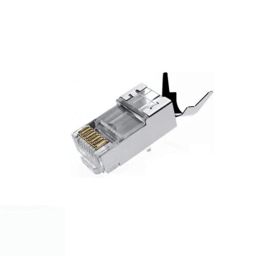 سوکت شبکه CAT7 چینی دنبال دار و شانه دار SHIELDED RJ45 PLUGS FOR CAT7