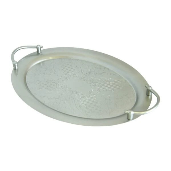 سينی پذیرایی بیضی نیکل دو تیکه کد 22N-6089