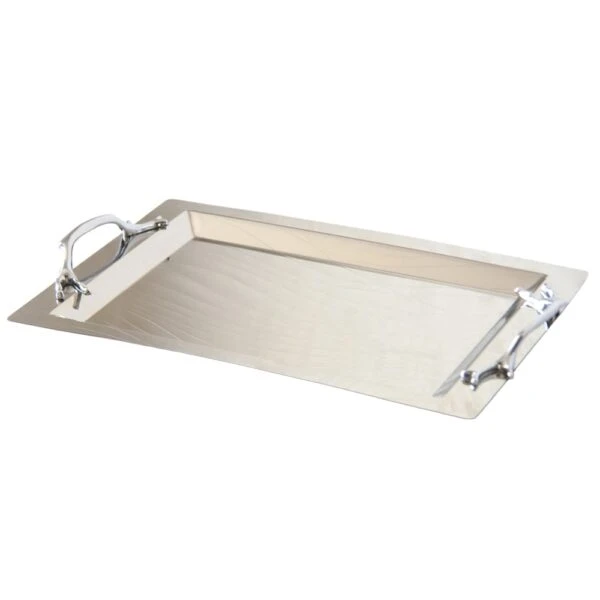 سينی پذیرایی مدل مستطیل استیل لیزری کد SS-90091