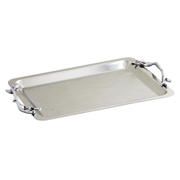 سينی پذیرایی مدل مستطیل بزرگ استیل براق کد SS-80091