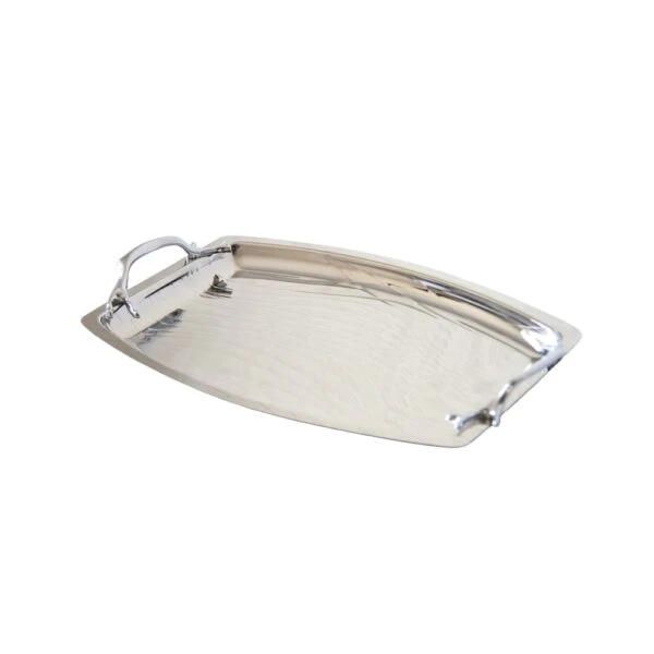 سينی پذیرایی مدل هلالی استیل لیزری کد SS-90081