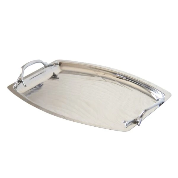 سينی پذیرایی مدل هلالی استیل لیزری کد SS-90082
