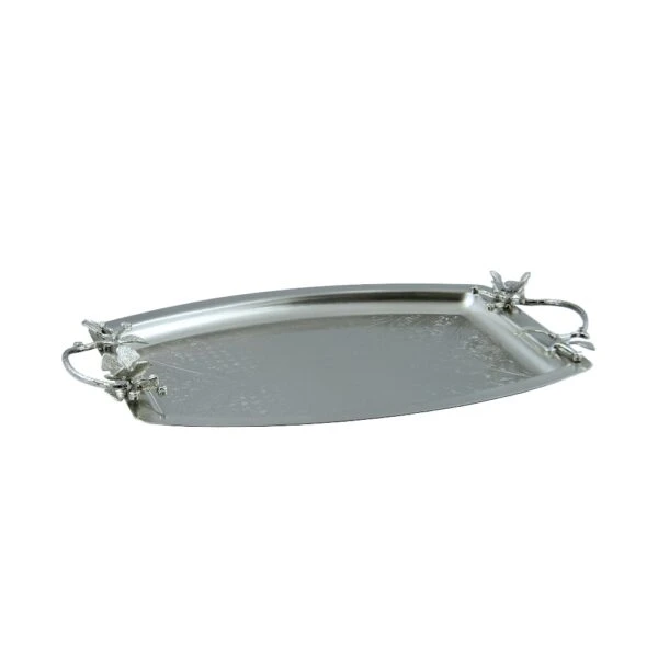 سينی پذیرایی مدل هلالی استیل مات متوسط کد SK-80081