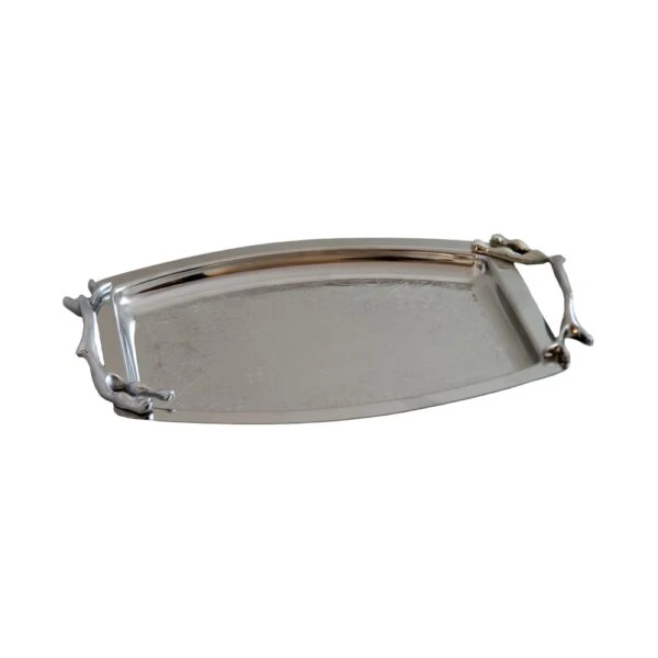 سينی پذیرایی مدل هلالی بزرگ استیل براق کد SS-80082