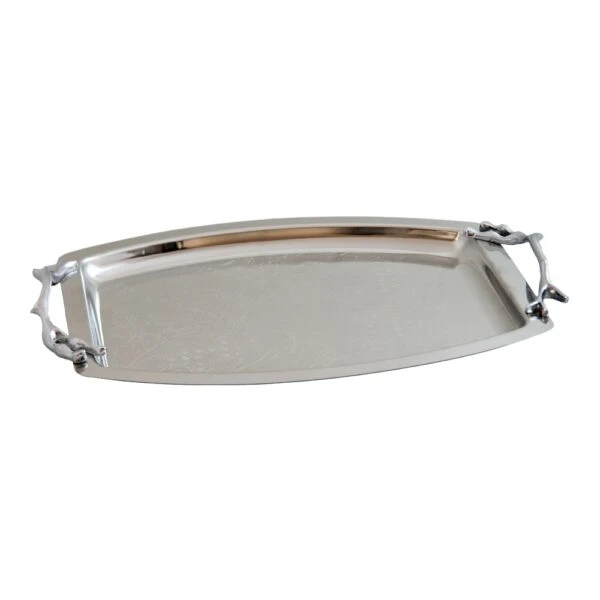 سينی پذیرایی مدل هلالی کوچک استیل براق کد SS-80080