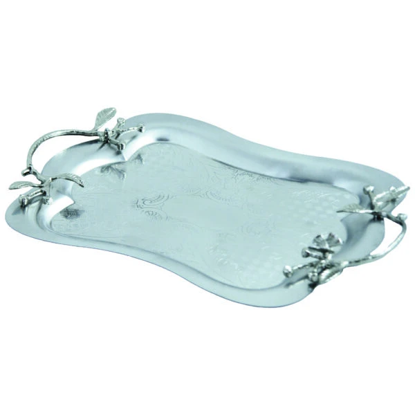 سينی پذیرایی مدل کمر باریک کوچک استیل مات کد SK-80092