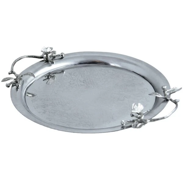 سينی پذیرایی مدل گرد بزرگ استیل مات کد SK-80087