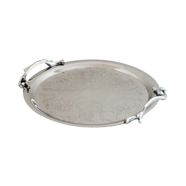 سينی پذیرایی مدل گرد کوچک استیل براق کد SS-80086