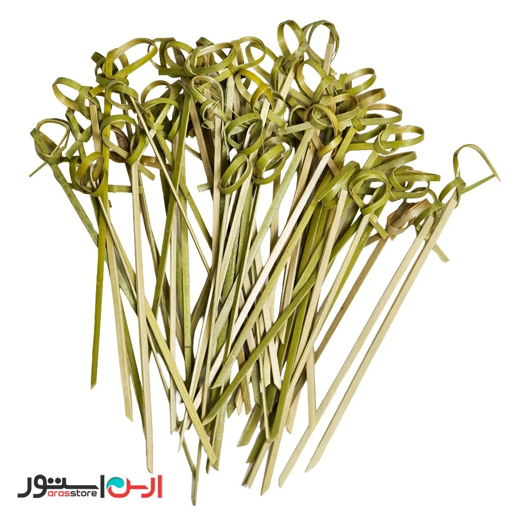سیخ فینگر فود گره دار بامبو 12 سانت 50 عددی